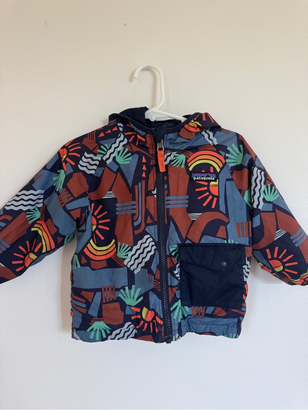 Patagonia baby reversible puff-ball jacket 12-18 navy - Picture 3 of 9
